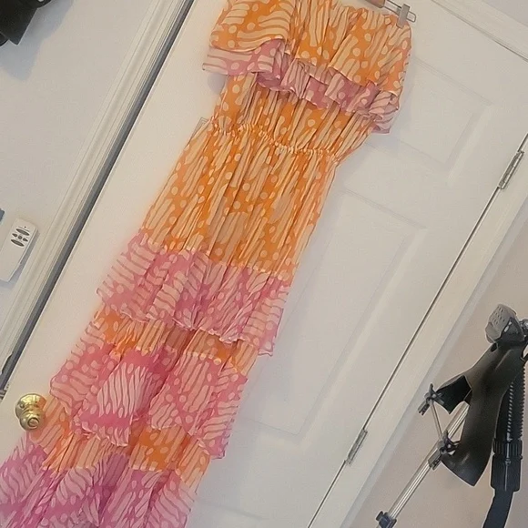 RHODE MAXI RUFFLE DRESS - Picture 2 of 8